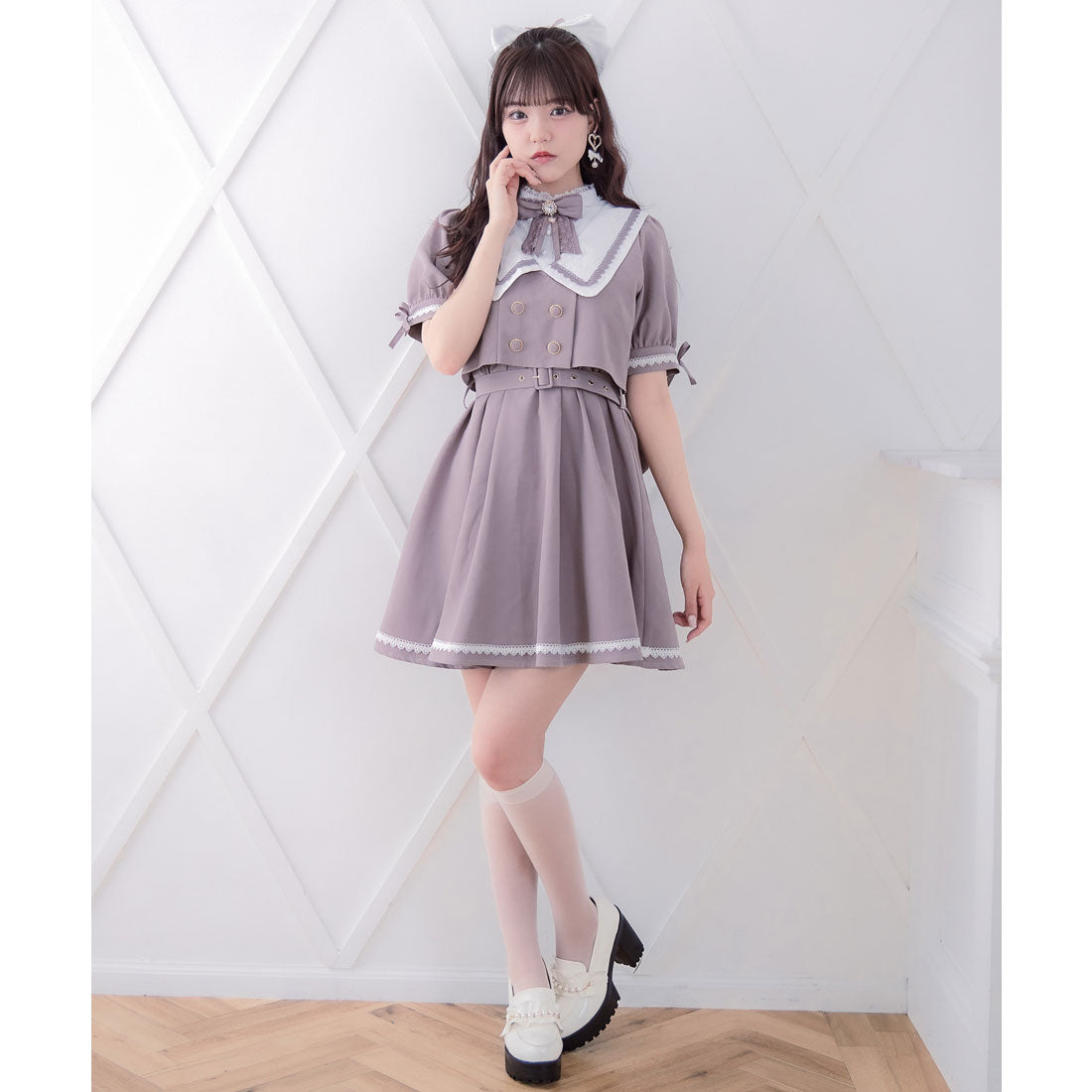 ロジータ ROJITA レイヤードセーラーワンピース (ピンクブラウン) ピンクブラウン