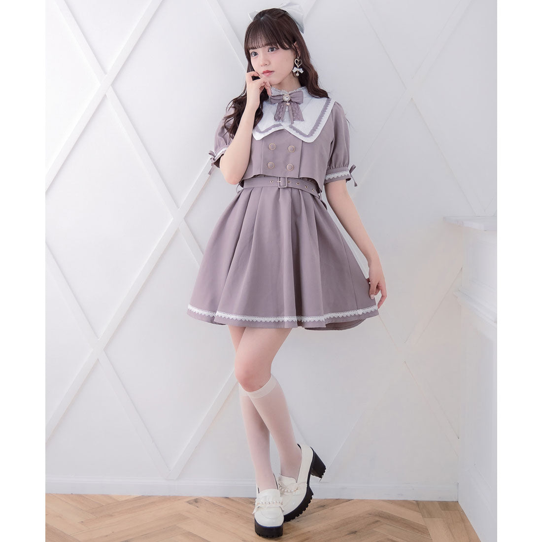 ロジータ ROJITA レイヤードセーラーワンピース (ピンクブラウン) ピンクブラウン