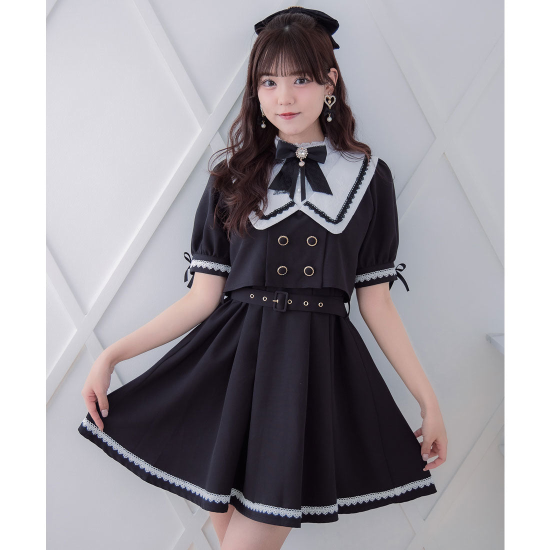 ロジータ ROJITA レイヤードセーラーワンピース (ブラック) ブラック
