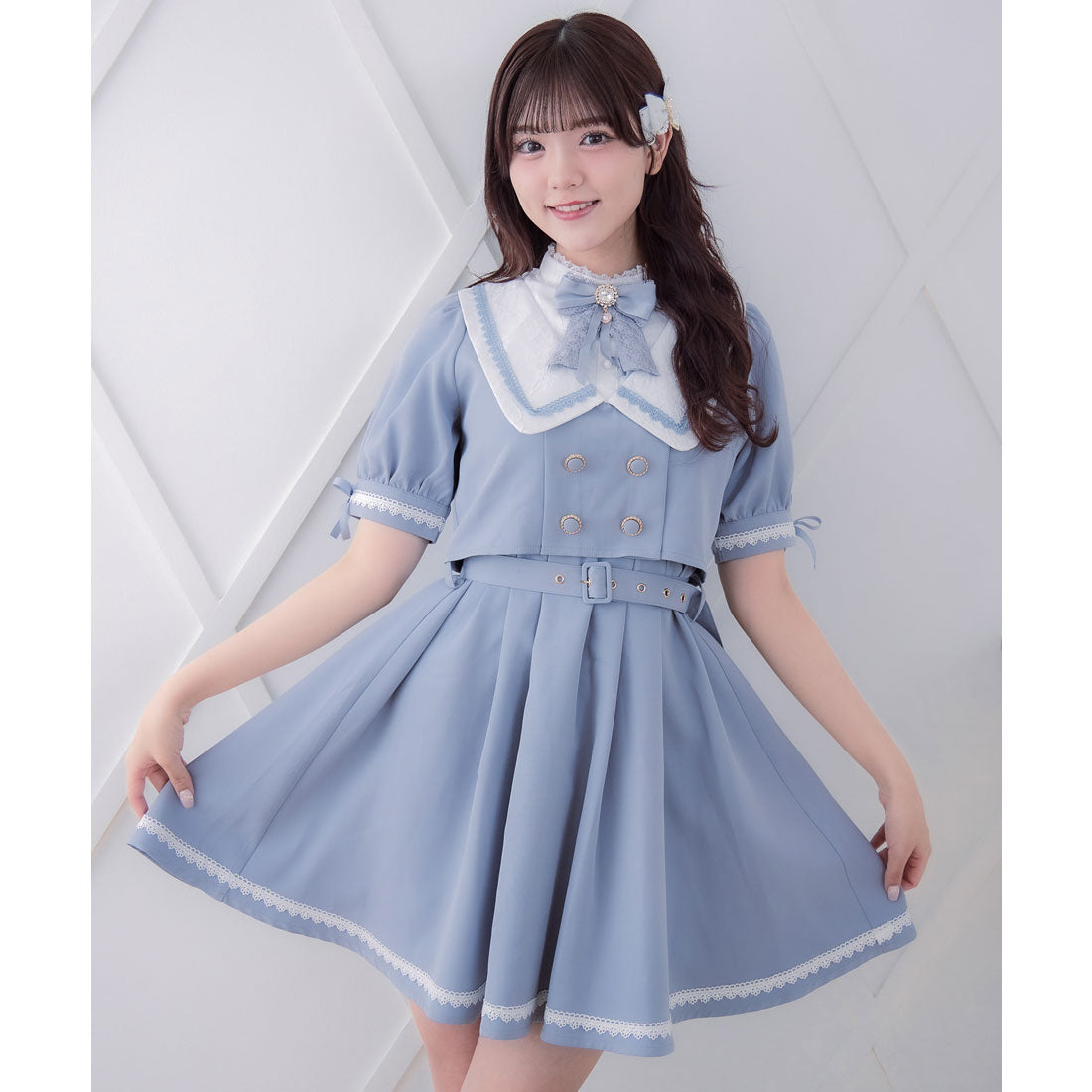 ロジータ ROJITA レイヤードセーラーワンピース (グレー) グレー