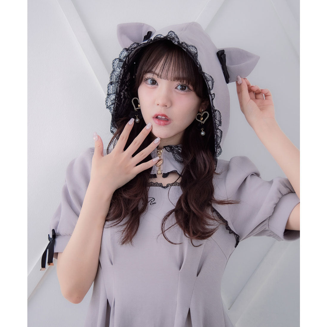 ロジータ ROJITA ネコ耳スウエットワンピース (ピンク) ピンク