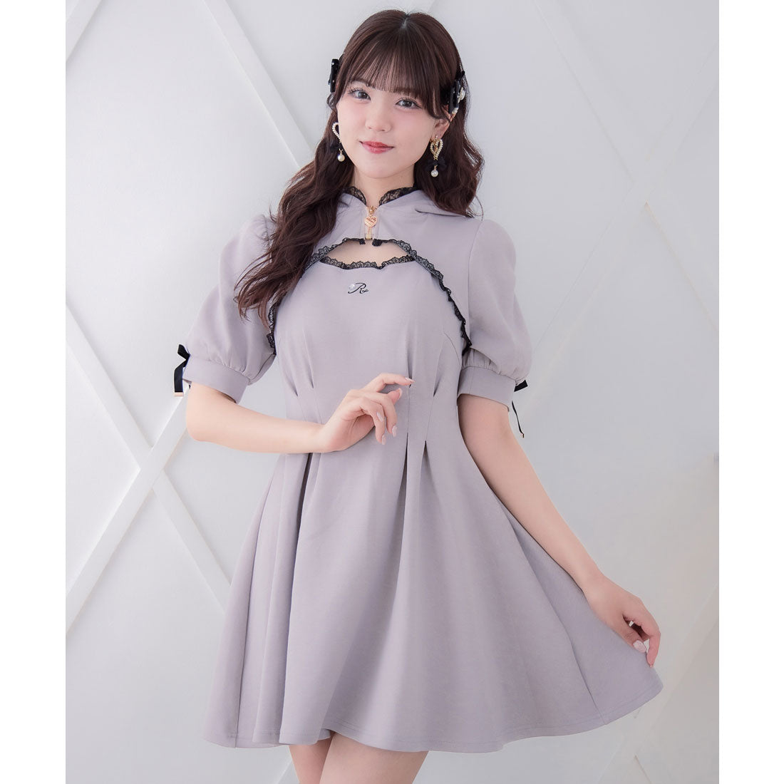 ロジータ ROJITA ネコ耳スウエットワンピース (ピンク) ピンク