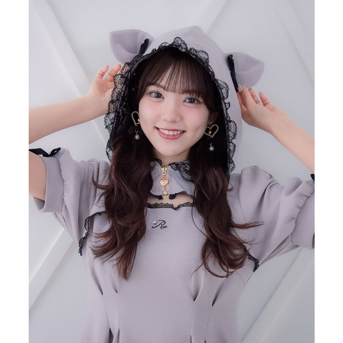 ロジータ ROJITA ネコ耳スウエットワンピース (ピンク) ピンク