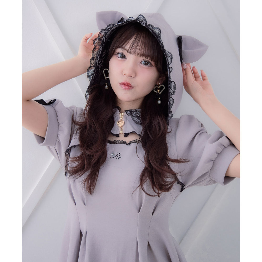 ロジータ ROJITA ネコ耳スウエットワンピース (ピンク) ピンク