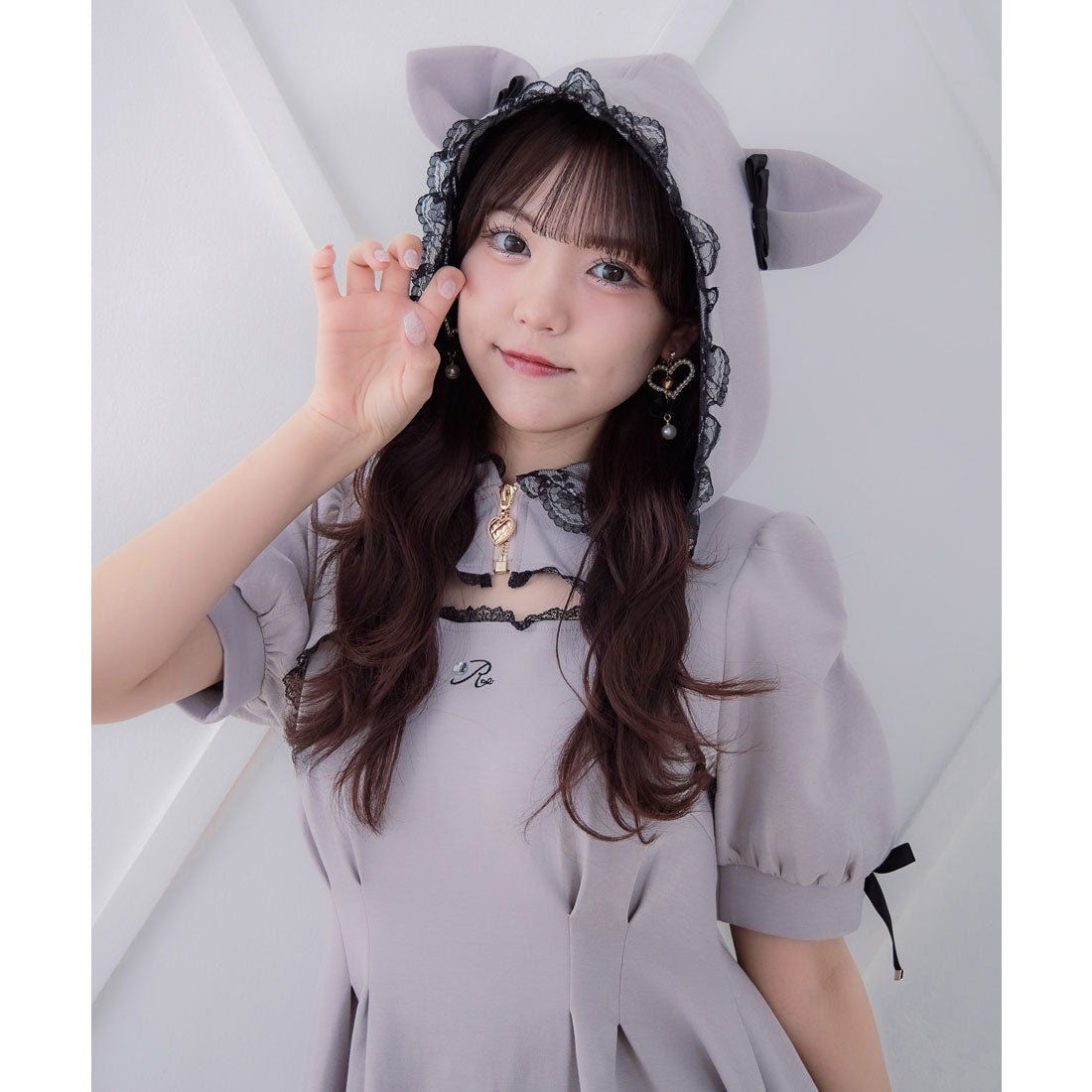 ロジータ ROJITA ネコ耳スウエットワンピース (ピンク) ピンク