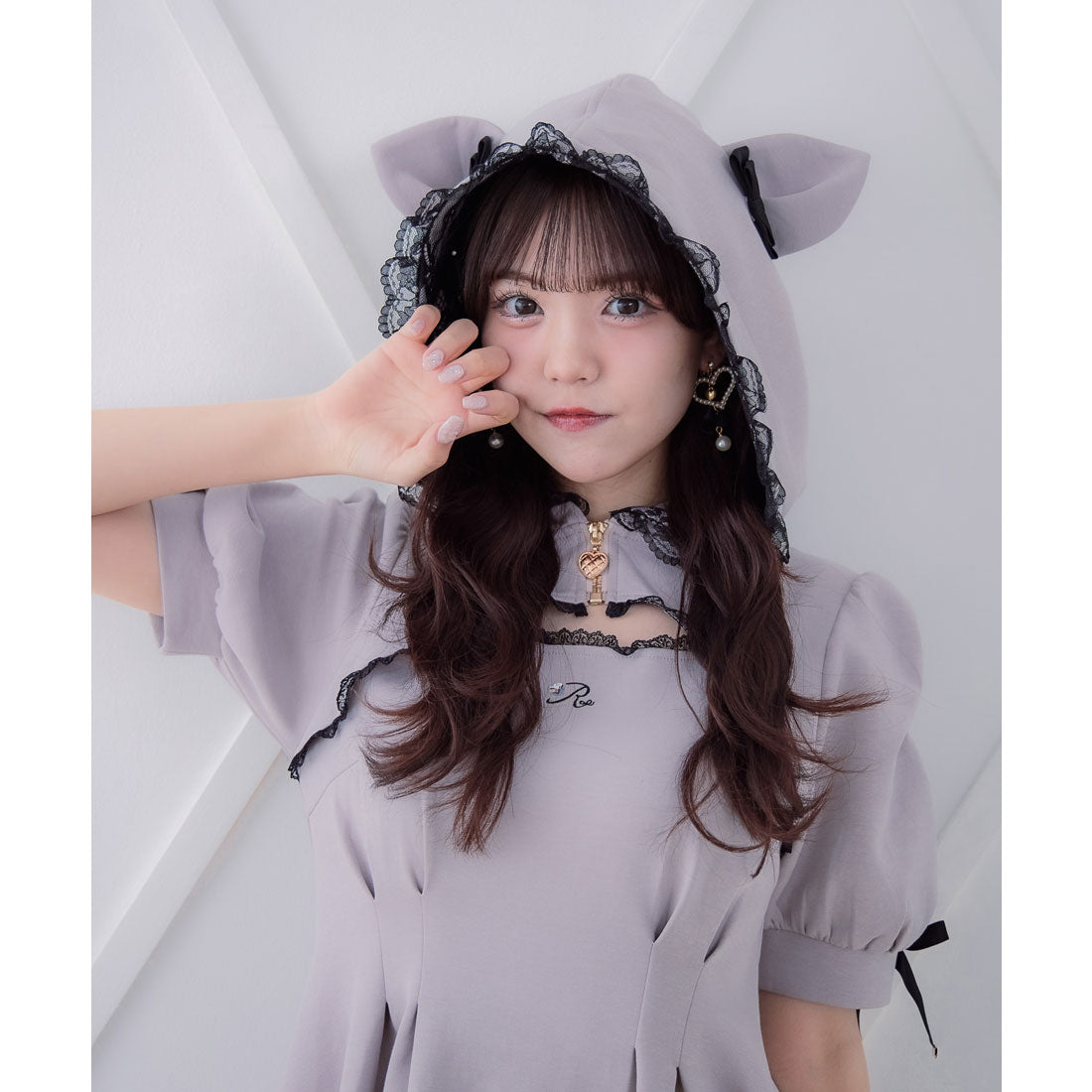 ロジータ ROJITA ネコ耳スウエットワンピース (ピンク) ピンク