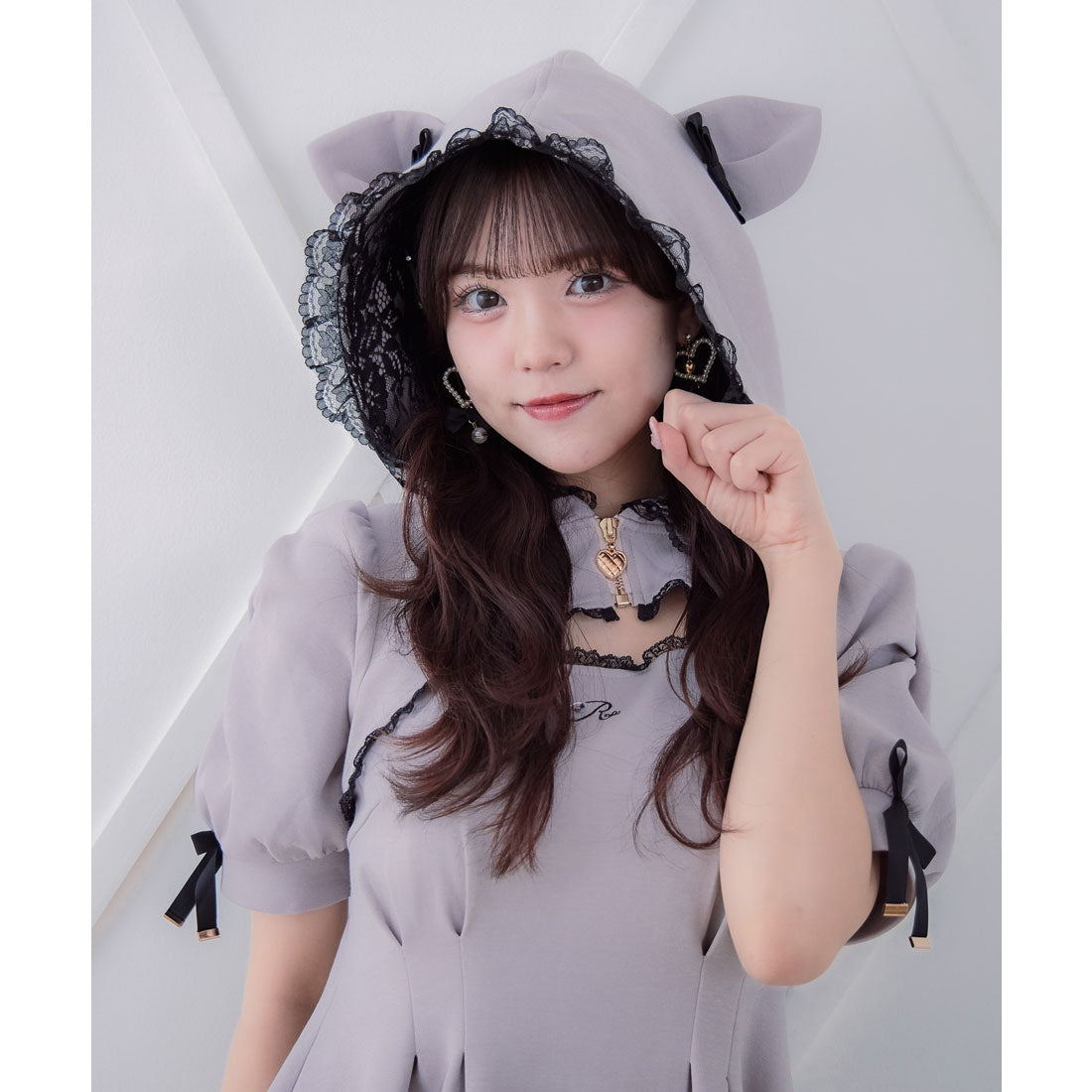 ロジータ ROJITA ネコ耳スウエットワンピース (ピンク) ピンク