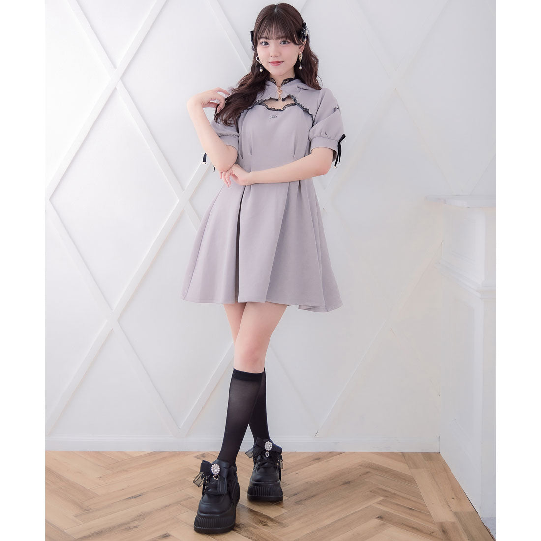 ロジータ ROJITA ネコ耳スウエットワンピース (ピンク) ピンク