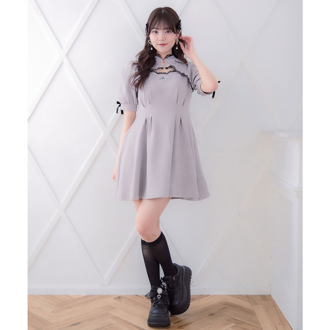 ロジータ ROJITA ネコ耳スウエットワンピース (ピンク) ピンク