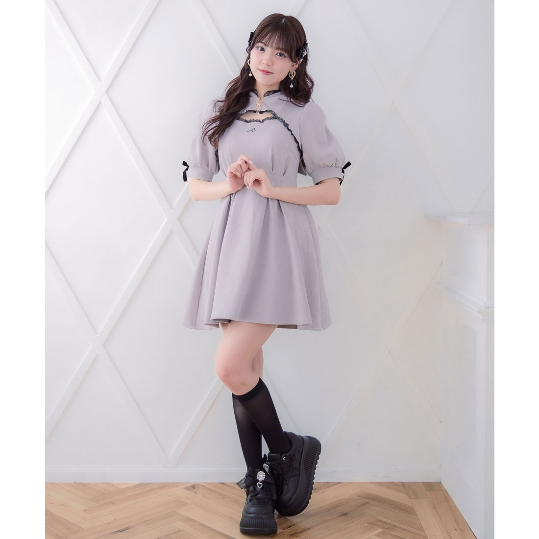 ロジータ ROJITA ネコ耳スウエットワンピース (ピンク) ピンク