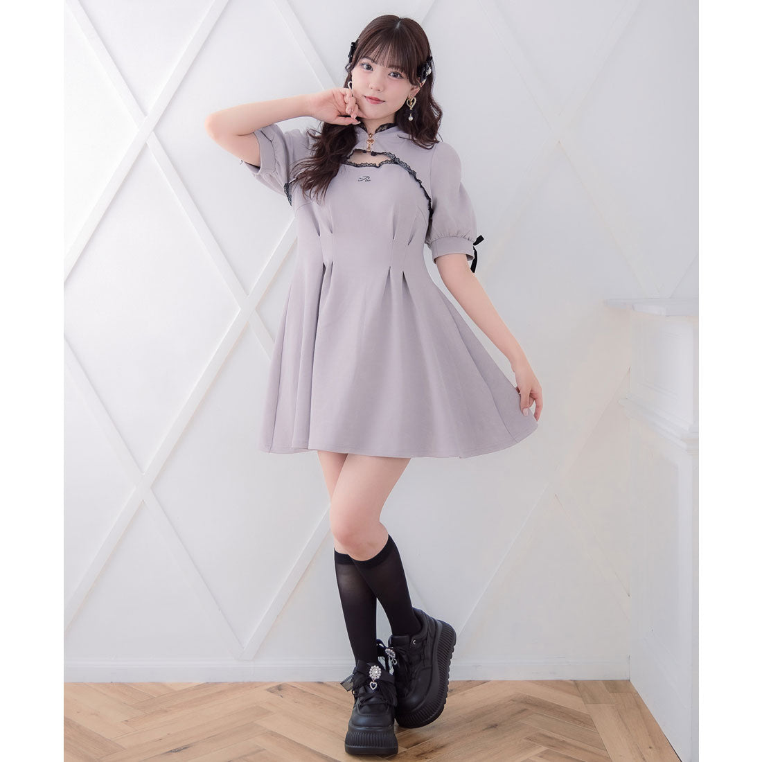 ロジータ ROJITA ネコ耳スウエットワンピース (ピンク) ピンク