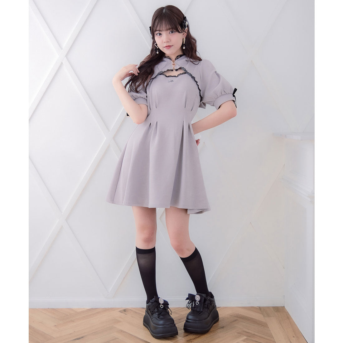 ロジータ ROJITA ネコ耳スウエットワンピース (ピンク) ピンク