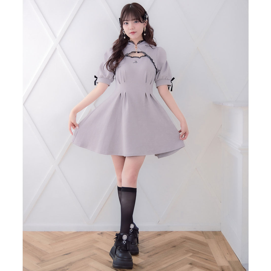 ロジータ ROJITA ネコ耳スウエットワンピース (ピンク) ピンク