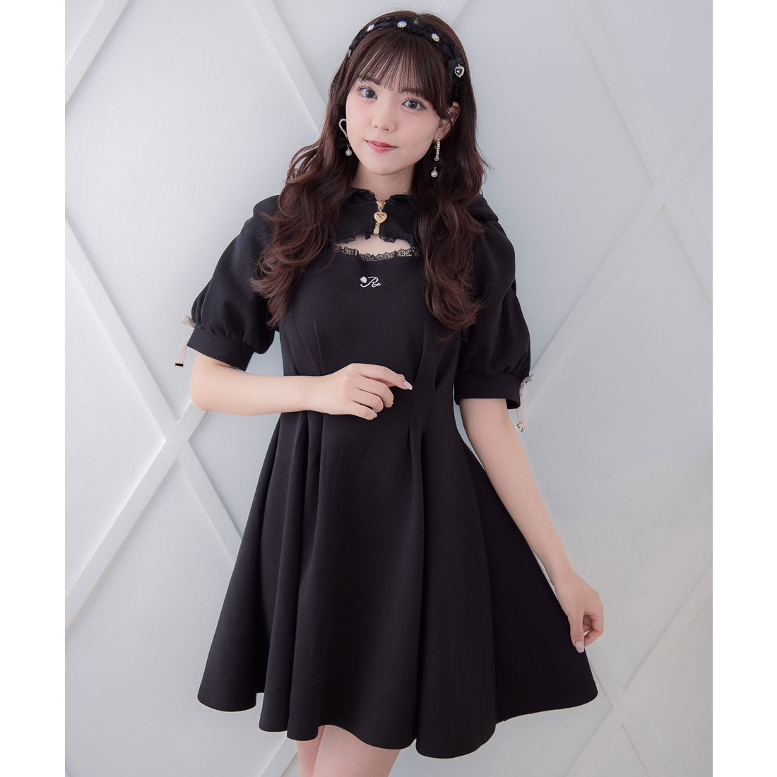 ロジータ ROJITA ネコ耳スウエットワンピース (ブラック) ブラック