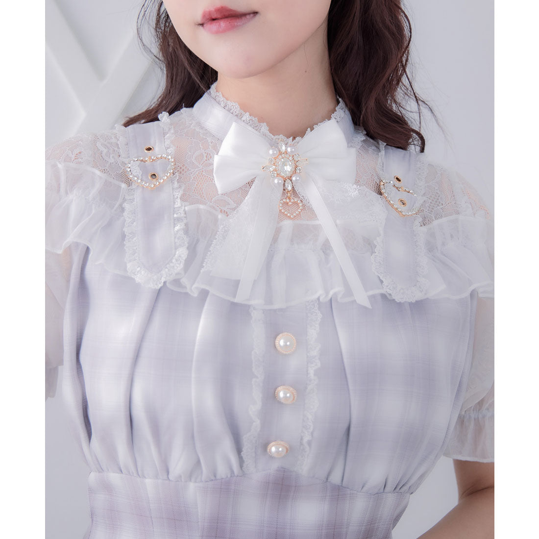 ロジータ ROJITA 肩ベルトデザインドッキングワンピース (ピンク) ピンク