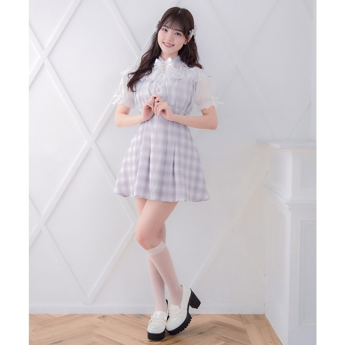 ロジータ ROJITA 肩ベルトデザインドッキングワンピース (ピンク) ピンク