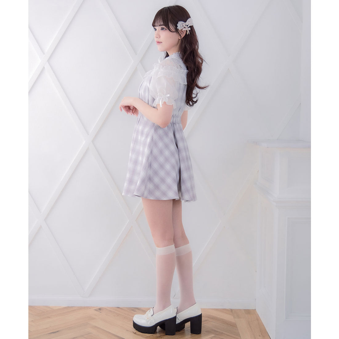 ロジータ ROJITA 肩ベルトデザインドッキングワンピース (ピンク) ピンク