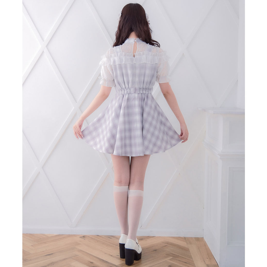 ロジータ ROJITA 肩ベルトデザインドッキングワンピース (ピンク) ピンク