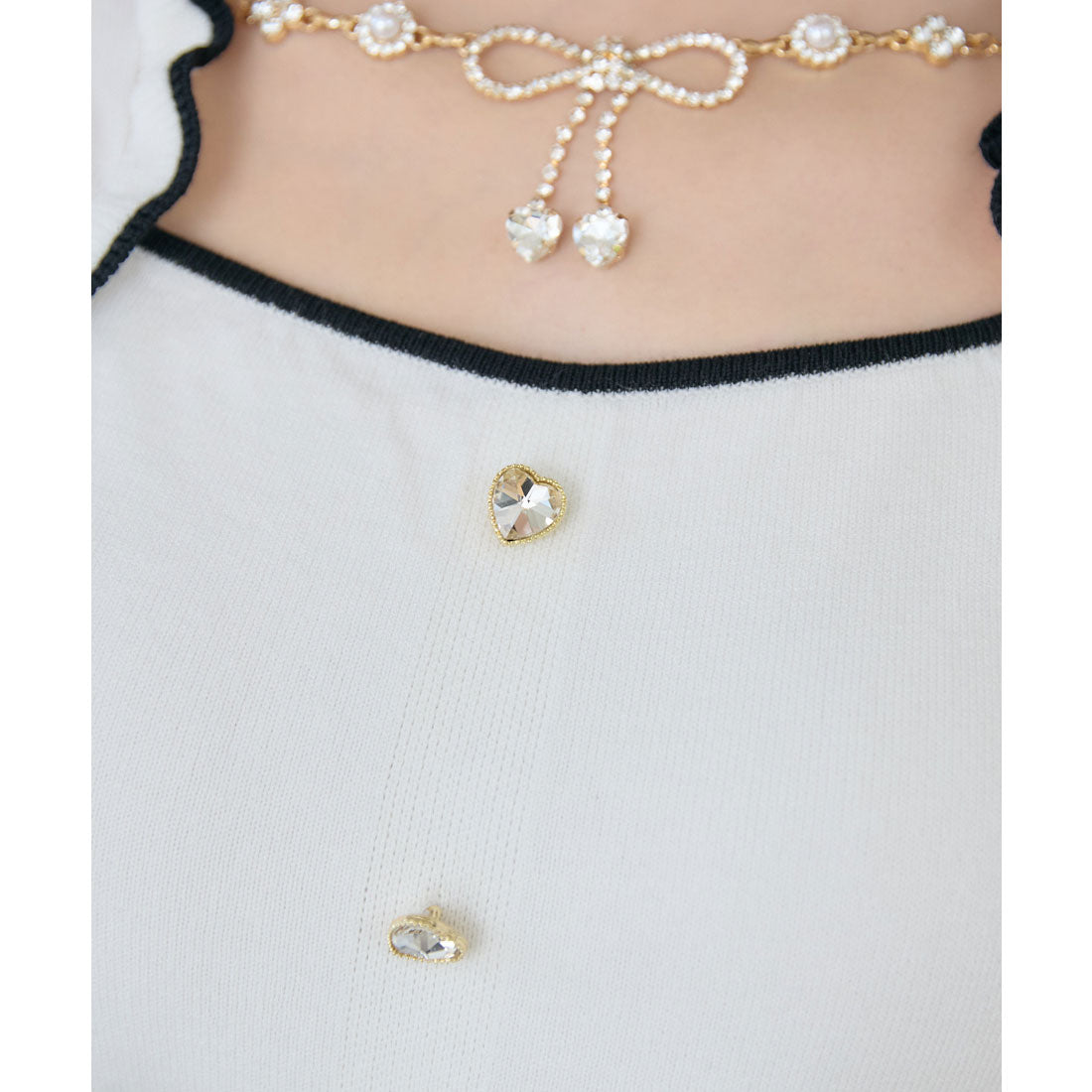 ロジータ ROJITA リボンチェーン付きボレロドッキングニット (ピンク) ピンク