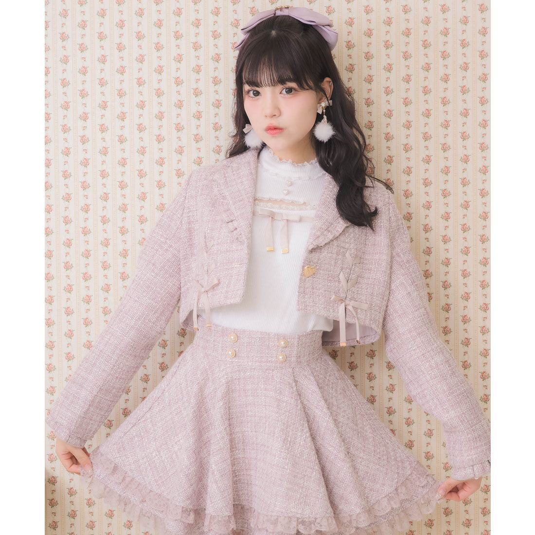 ロジータ ROJITA サイドレースアップショートジャケット (ピンク) ピンク