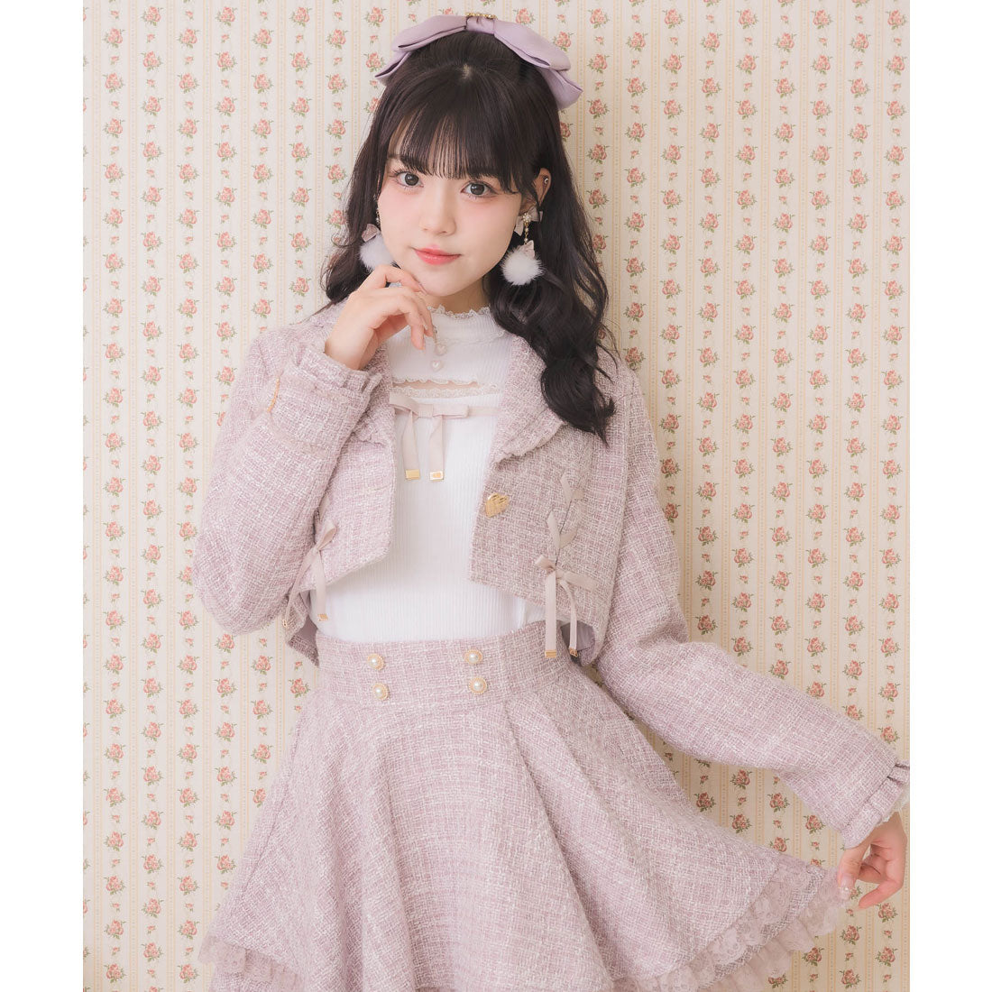 ロジータ ROJITA サイドレースアップショートジャケット (ピンク) ピンク