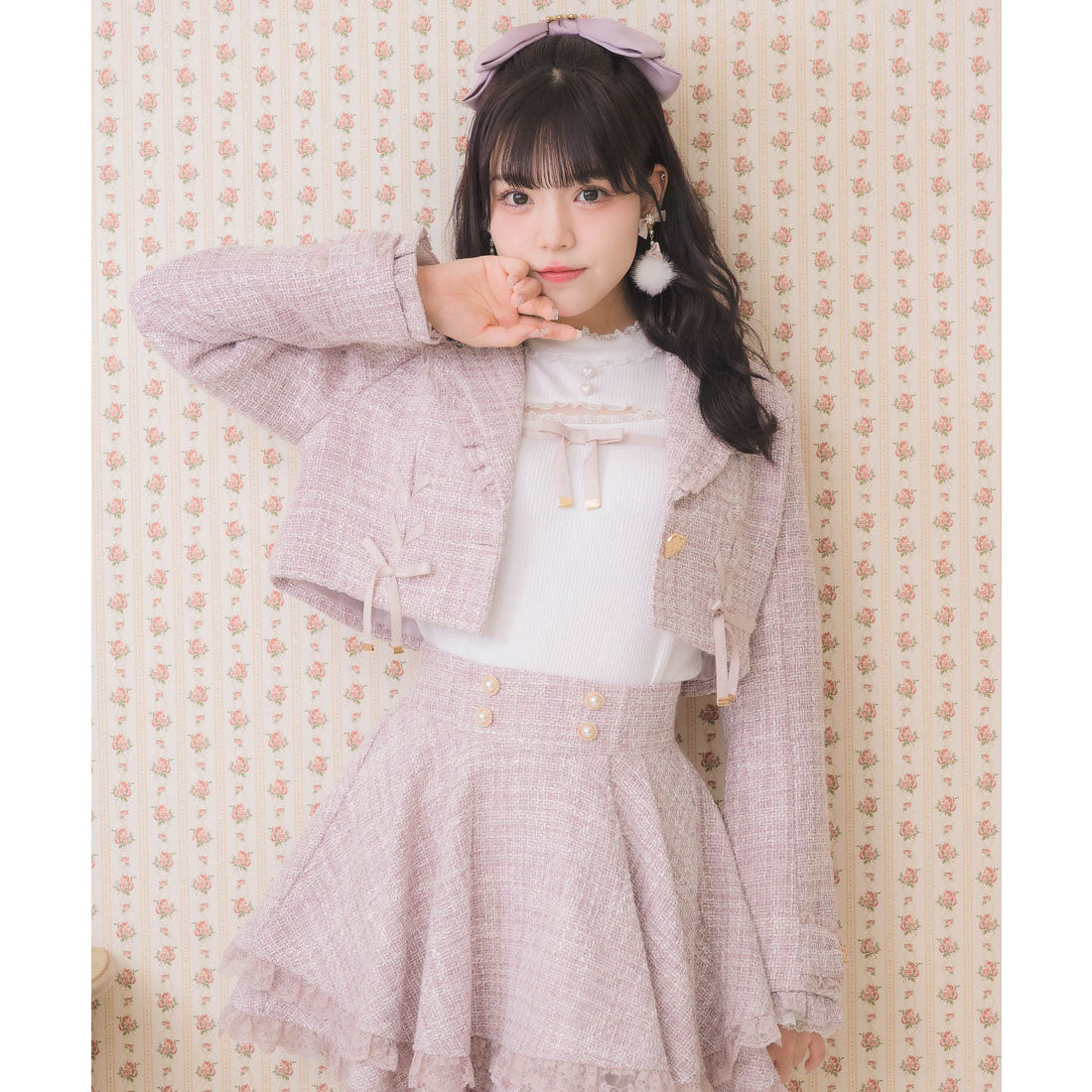 ロジータ ROJITA サイドレースアップショートジャケット (ピンク) ピンク