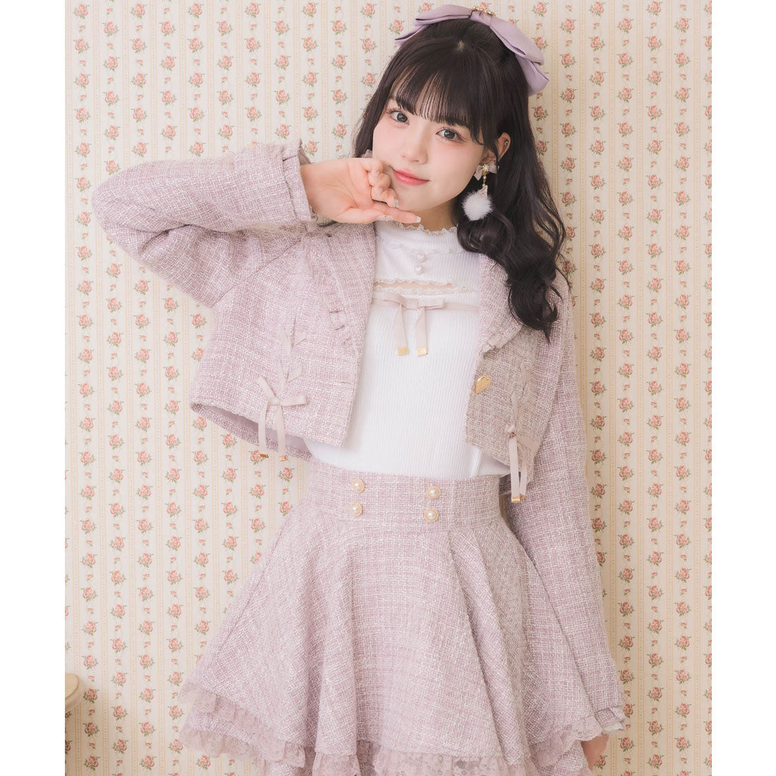 ロジータ ROJITA サイドレースアップショートジャケット (ピンク) ピンク