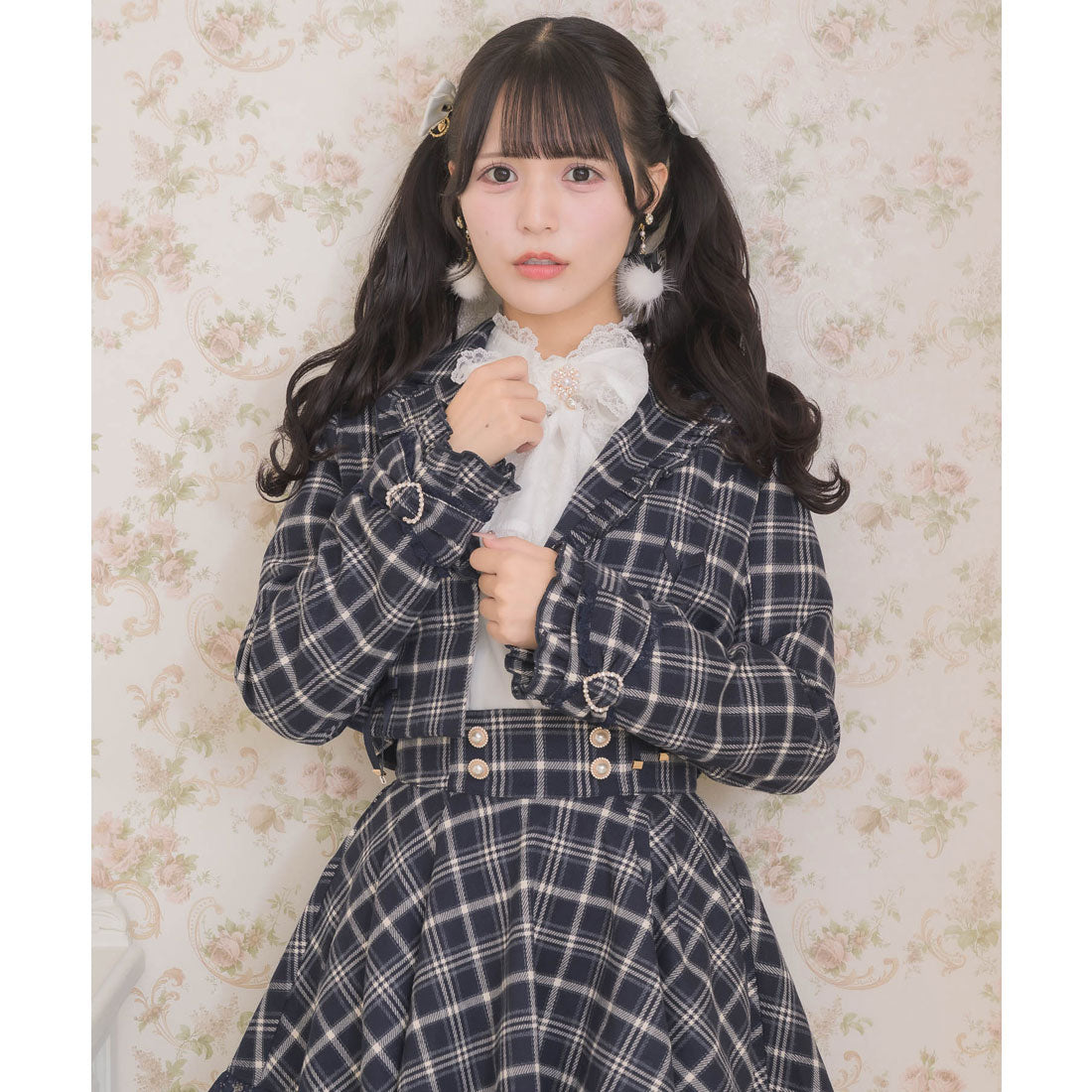 ロジータ ROJITA サイドレースアップショートジャケット (ネイビー) ネイビー