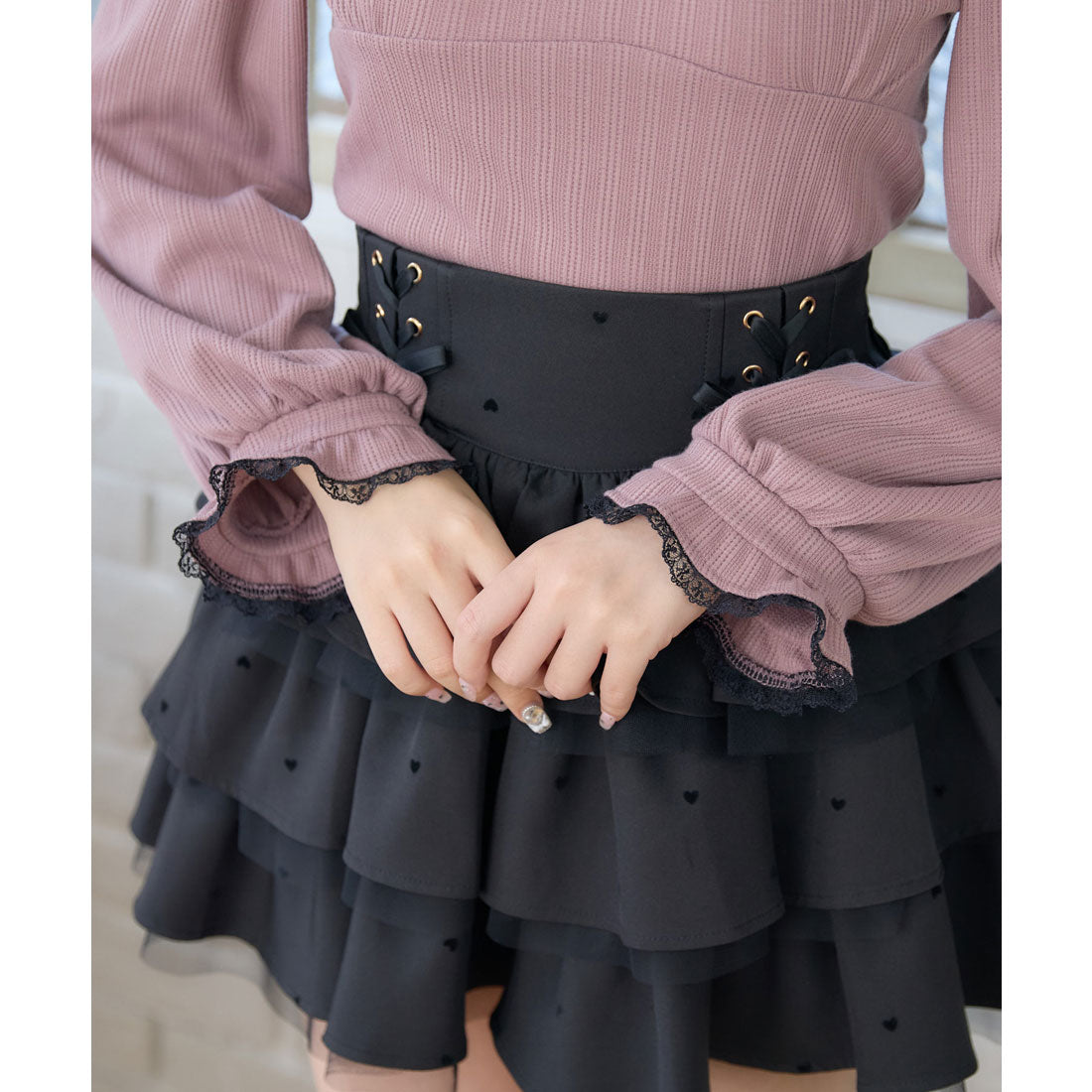 ロジータ ROJITA デコルテリボンロゴトップス (ピンク) ピンク