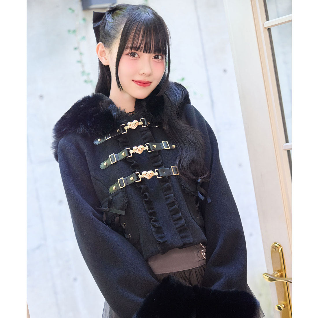 ロジータ ROJITA ハートバックルショートコート (ブラック) ブラック