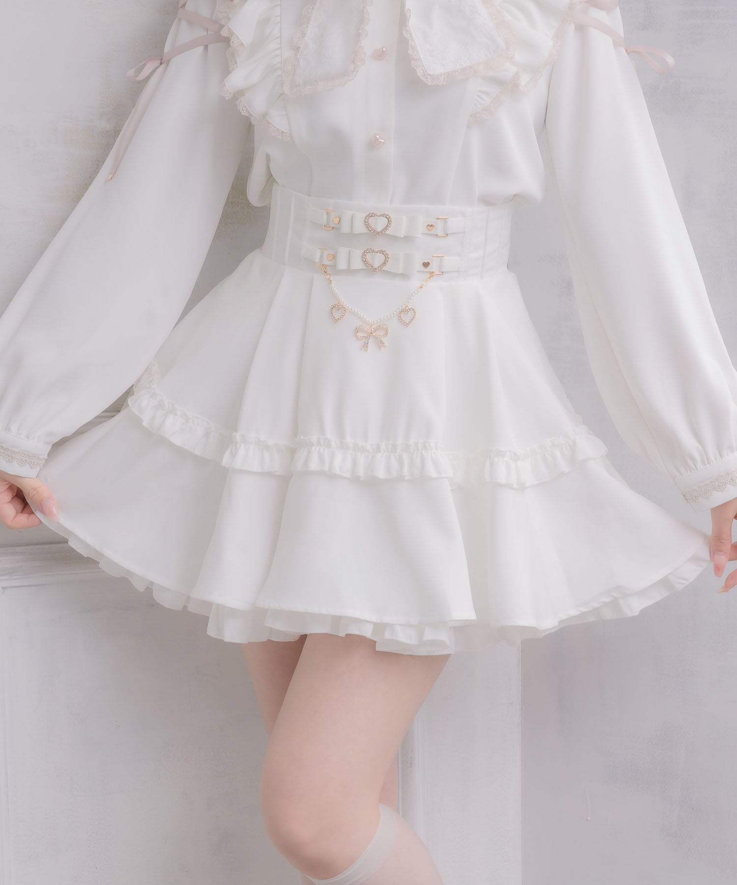 ロジータ ROJITA ウエストリボンデザインスカート (ホワイト) ホワイト