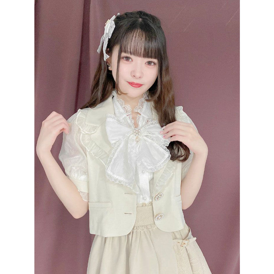 ロジータ ROJITA シアースリーブテーラードジャケット,アイボリー