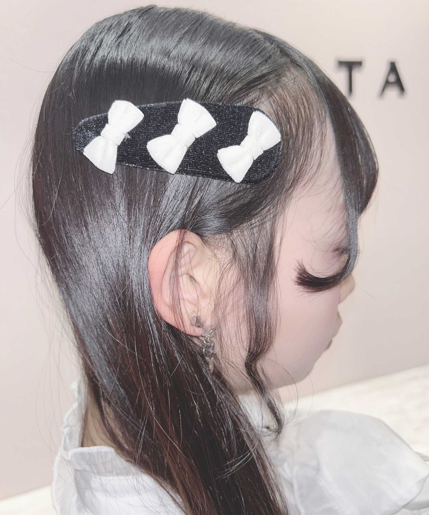 ロジータ ROJITA トリプルリボン配色ヘアピン,ホワイト