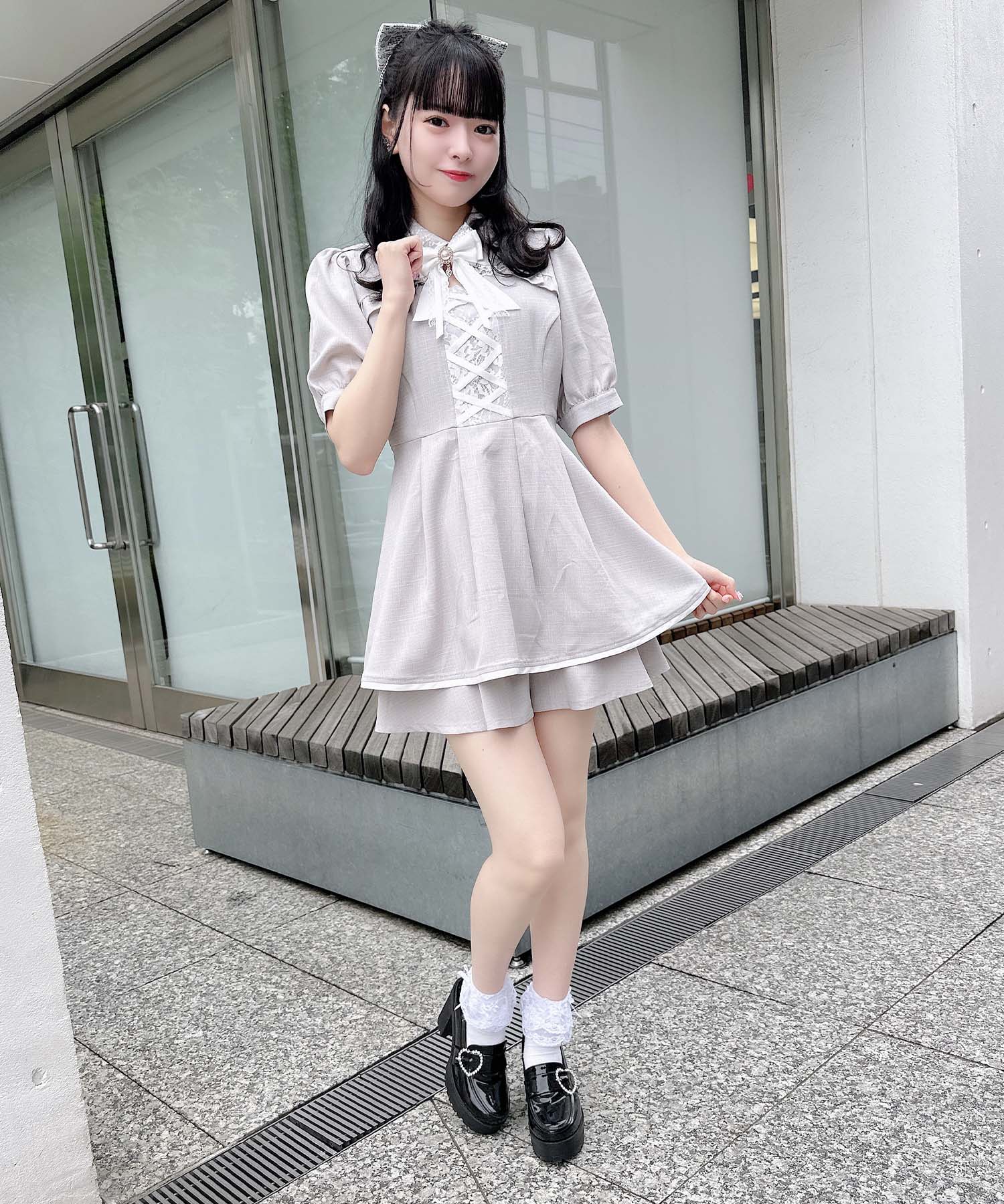 ロジータ ROJITA フロントレースアップセットアップ (グレー) グレー