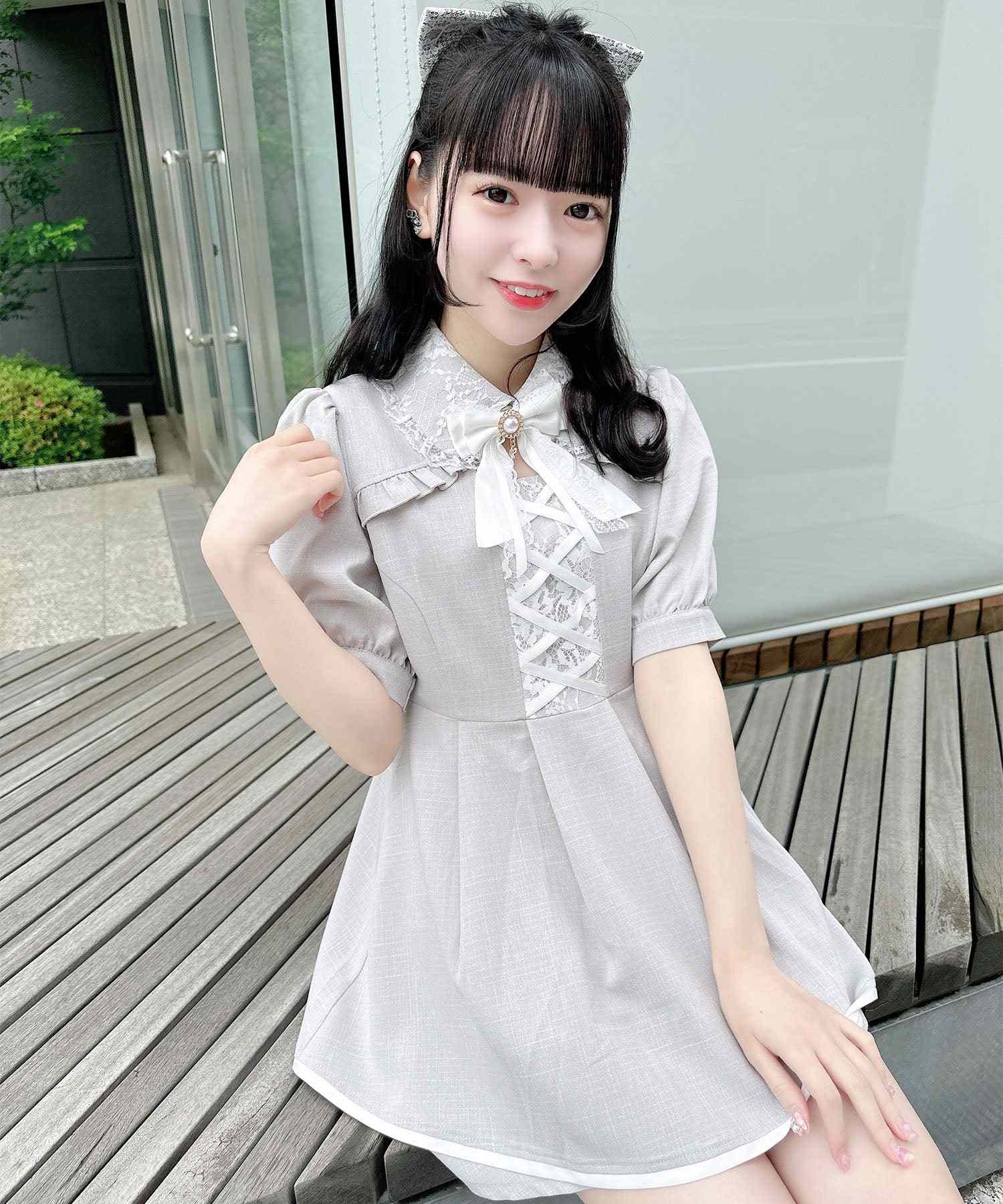 ロジータ ROJITA フロントレースアップセットアップ (グレー) グレー