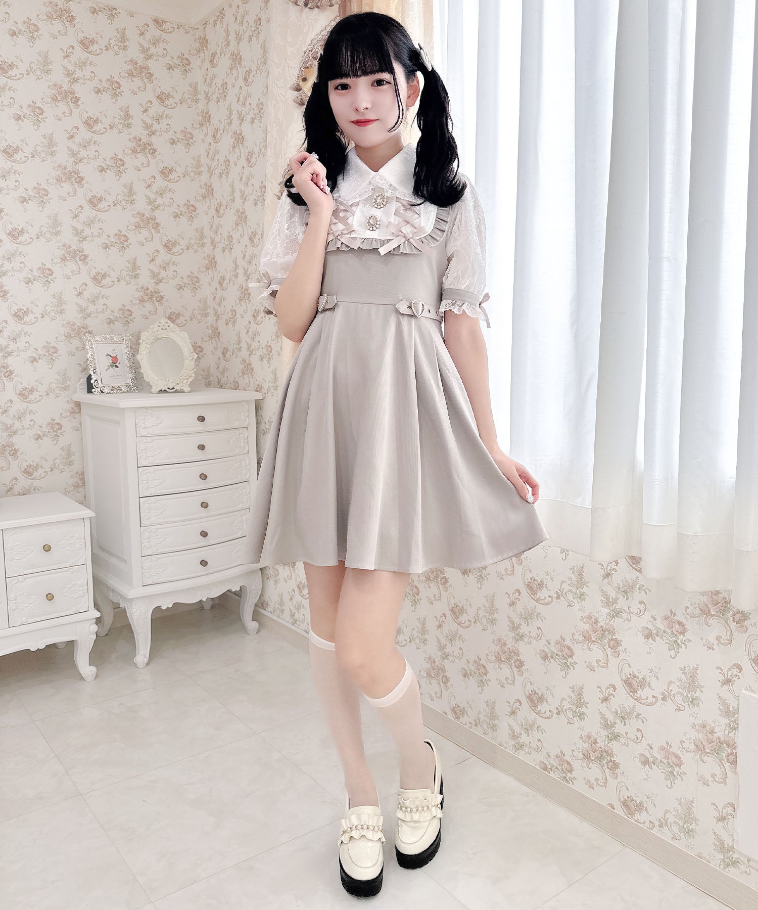 ロジータ ROJITA ヨークレースアップワンピース