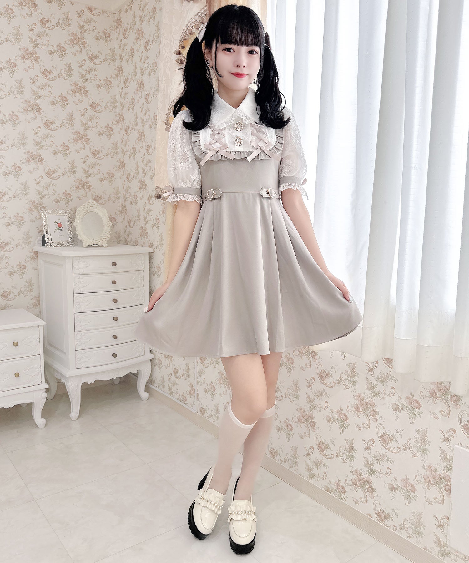 ロジータ ROJITA ヨークレースアップワンピース