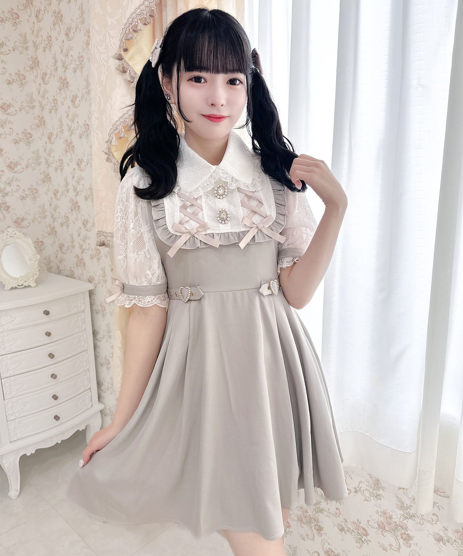 ロジータ ROJITA ヨークレースアップワンピース