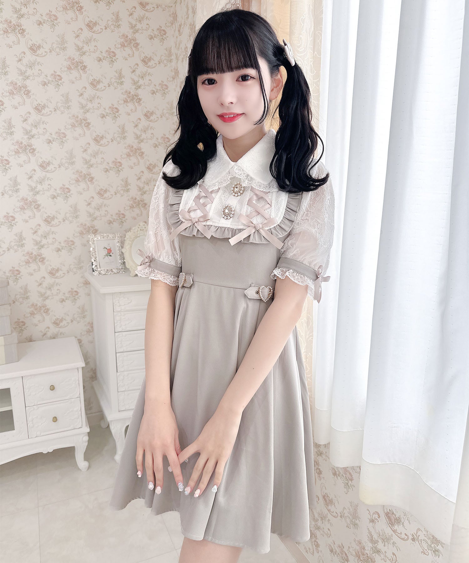 ロジータ ROJITA ヨークレースアップワンピース