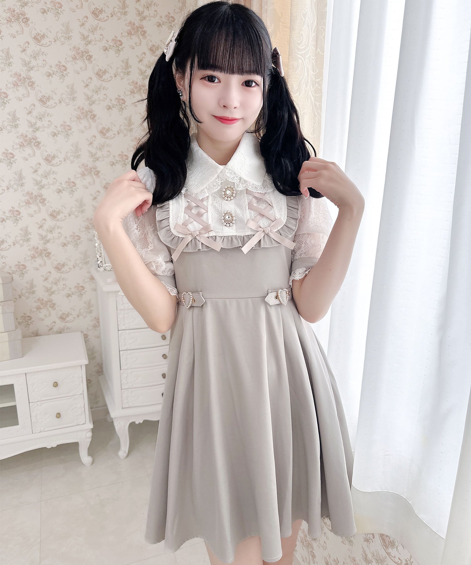 ロジータ ROJITA ヨークレースアップワンピース