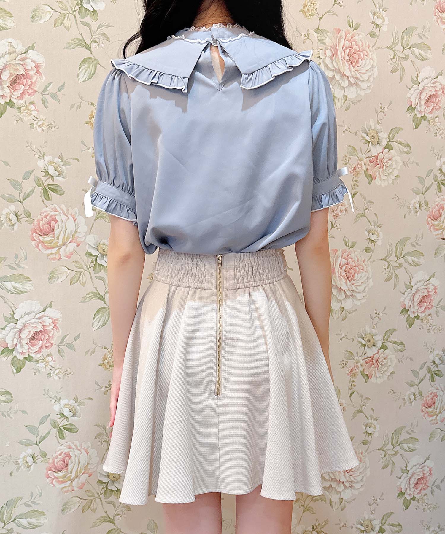 ロジータ ROJITA パールチェーンリボンブローチ付ブラウス