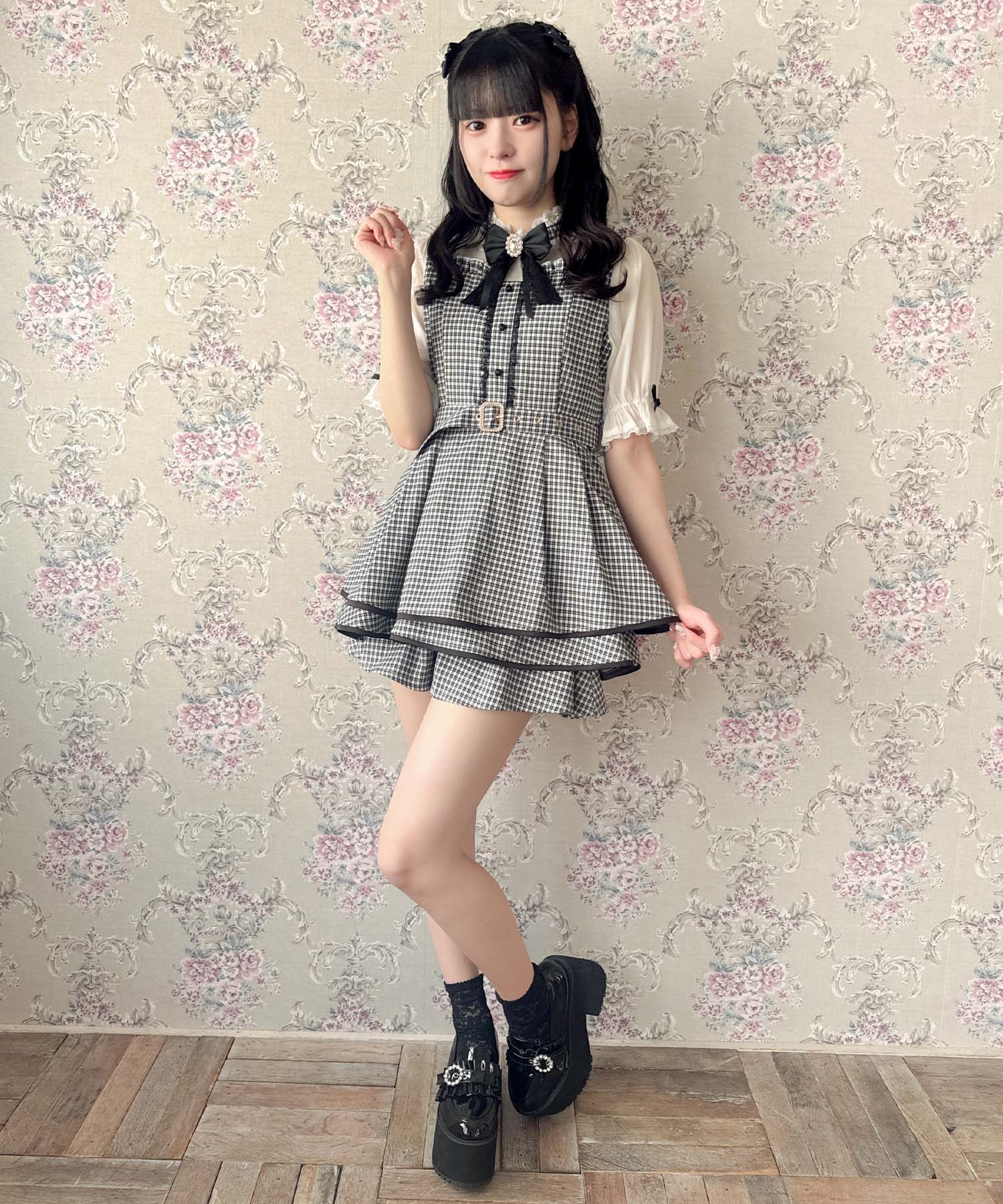 ロジータ ROJITA ベルト付きレイヤードセットアップ