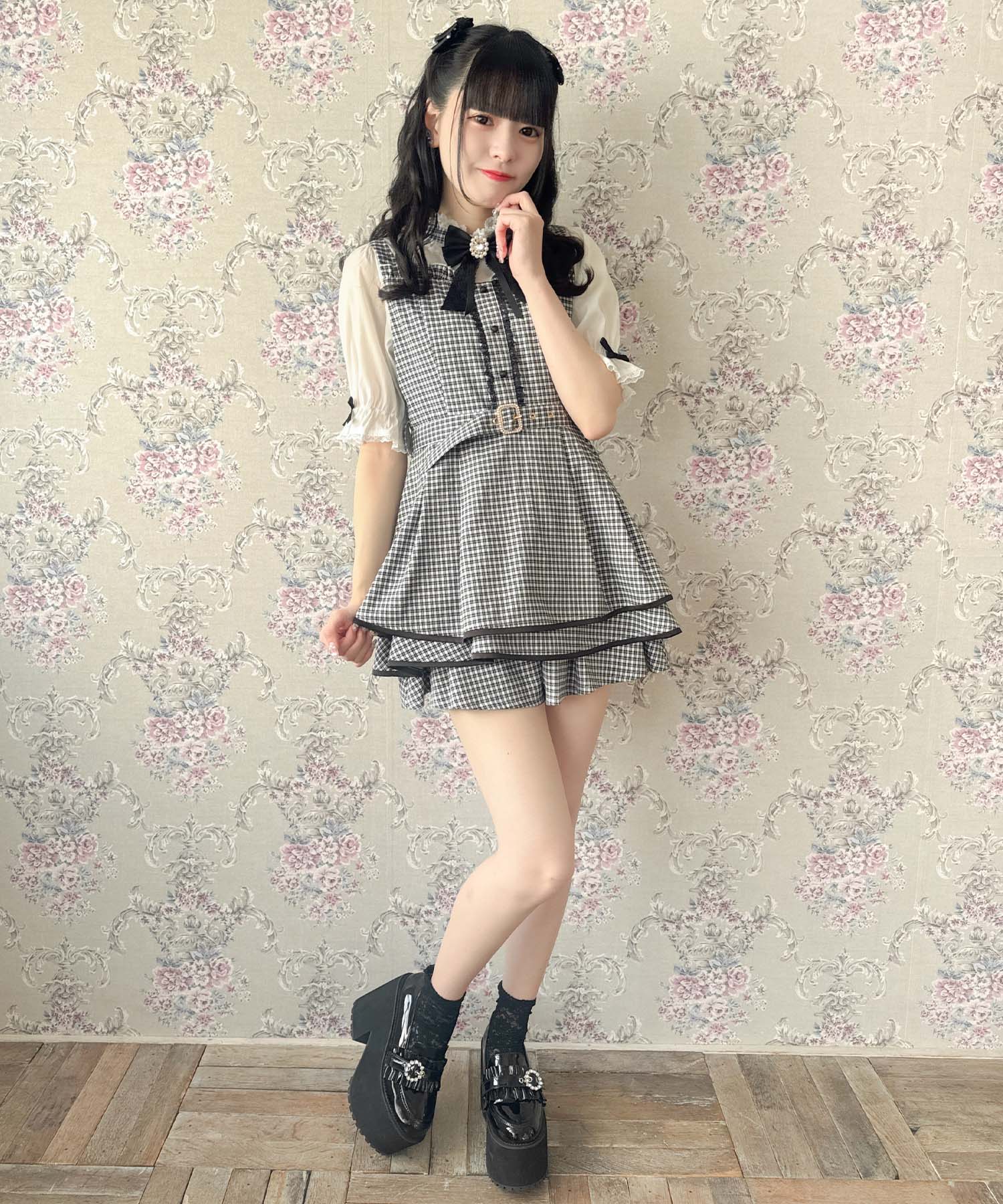 ロジータ ROJITA ベルト付きレイヤードセットアップ