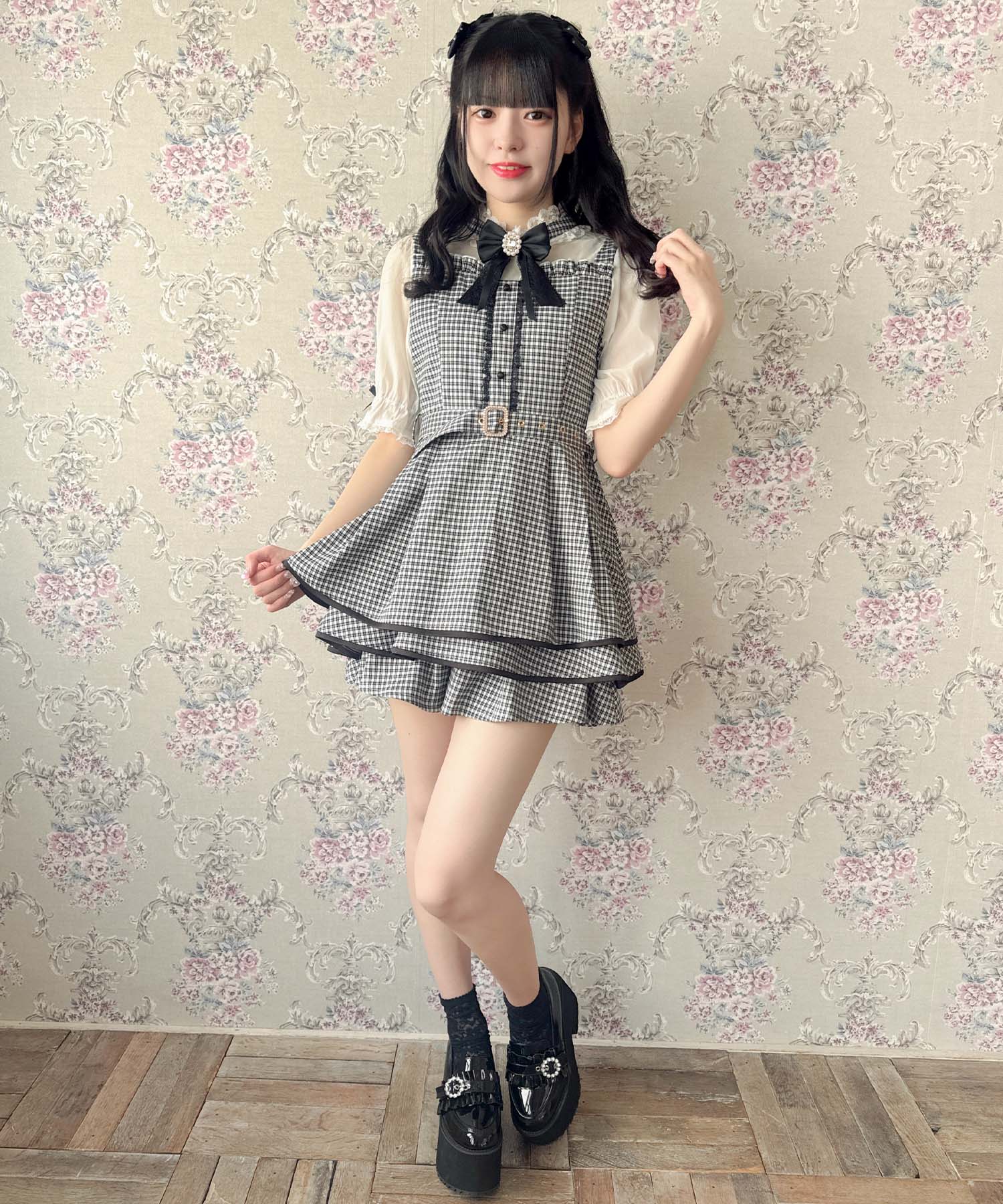 ロジータ ROJITA ベルト付きレイヤードセットアップ