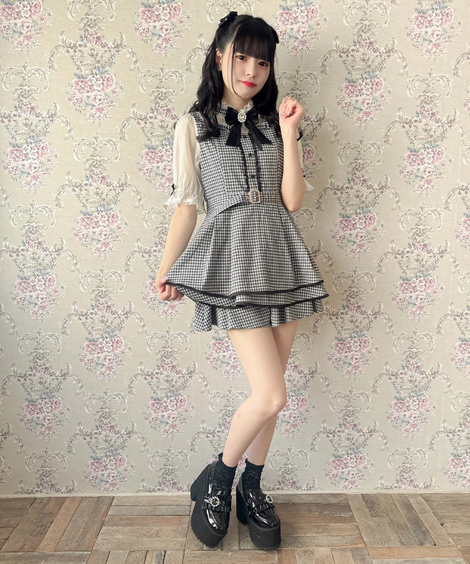 ロジータ ROJITA ベルト付きレイヤードセットアップ