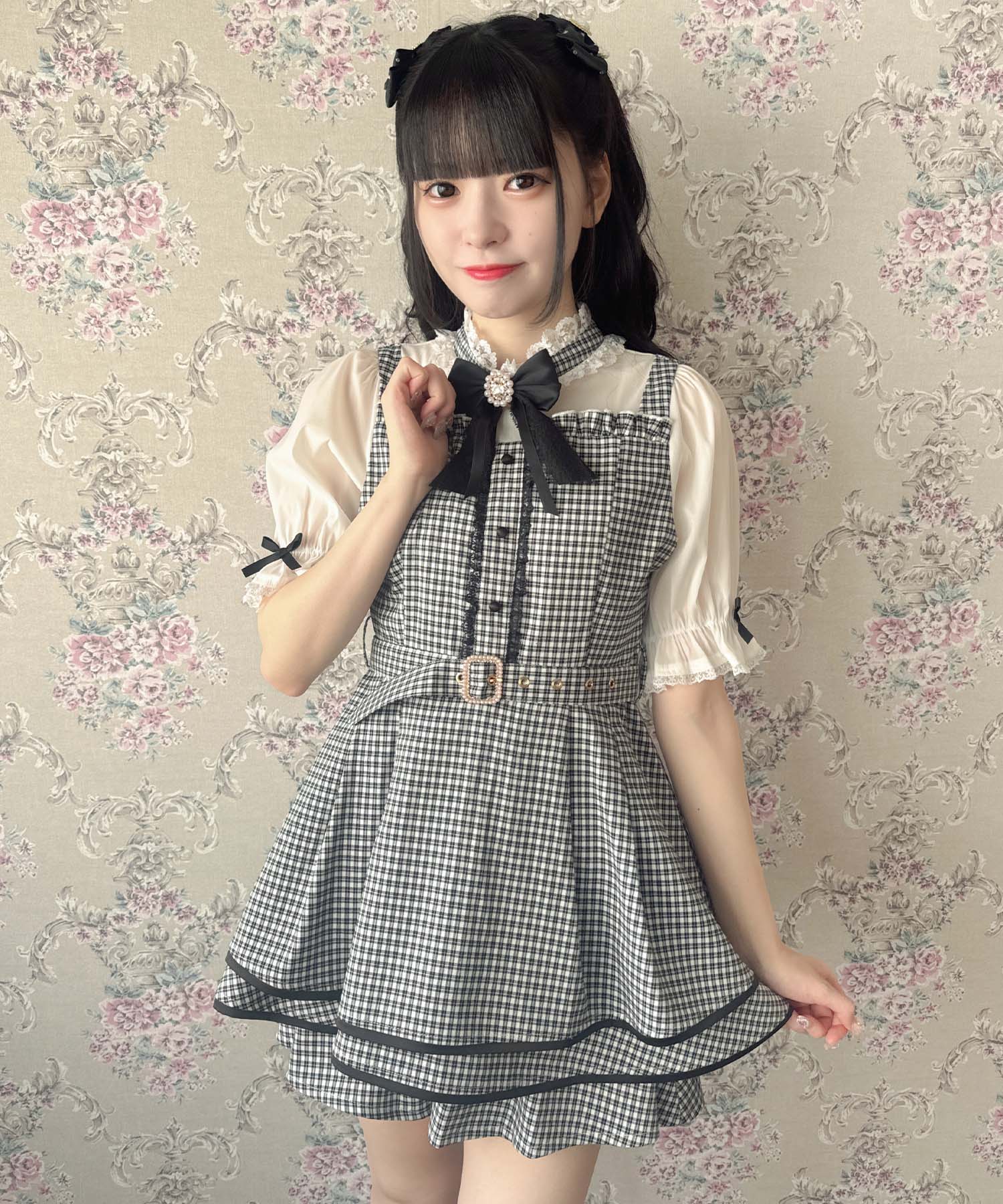 ロジータ ROJITA ベルト付きレイヤードセットアップ