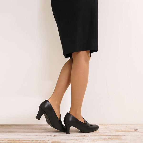 ロメオ バレンティノ Romeo Valentino パンプス ローヒール 痛くない 柔らか ぺたんこ リクルート 冠婚葬祭 ビジネス 就活 3E 幅広 フォーマル 黒 ブラック(ローファー×6cm【3302】) ローファー×6cm【3302】