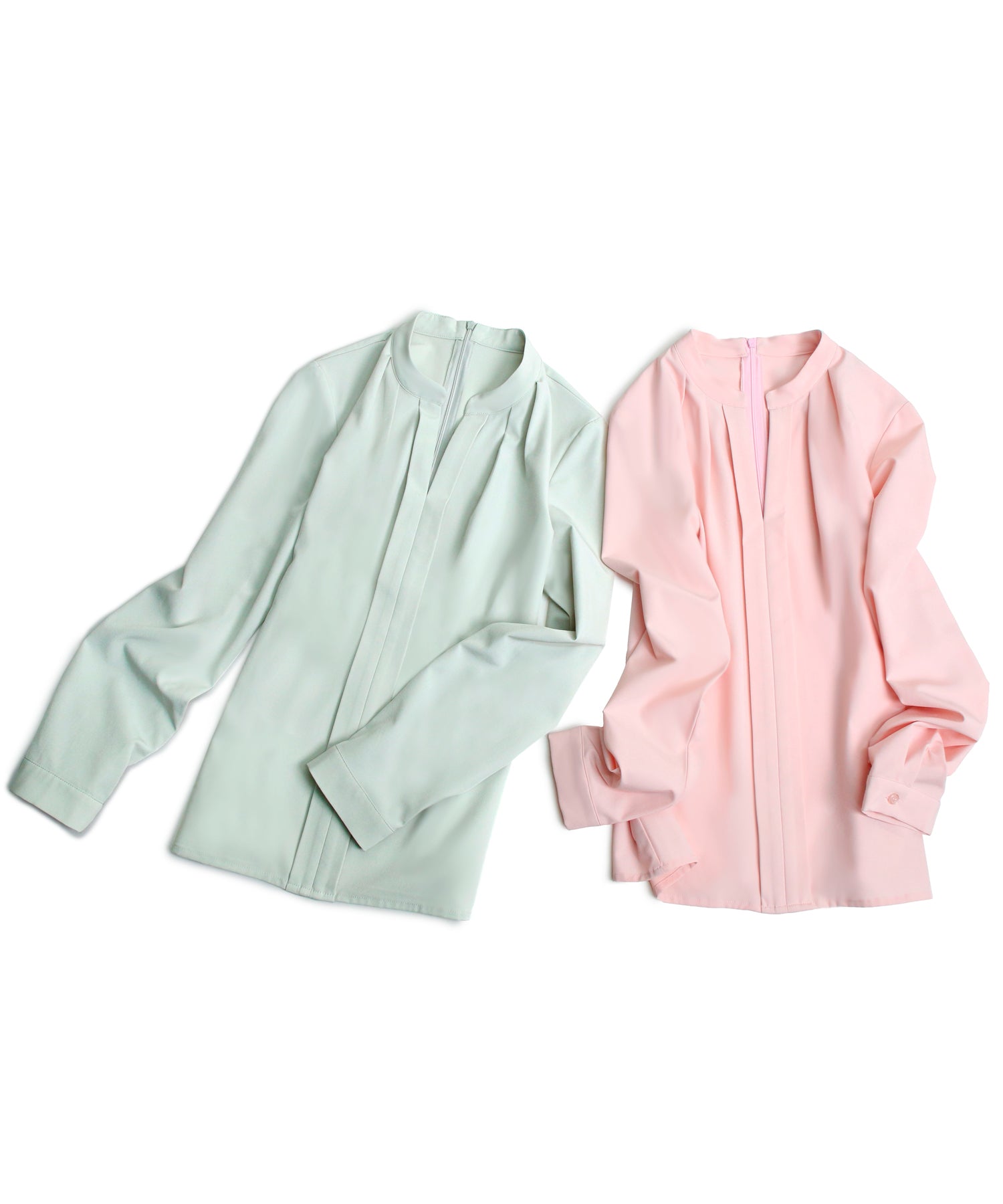 ルイルエブティック RUIRUE BOUTIQUE 洗える | キーネックタックシャツ長袖ブラウス | 長袖 キーネック トップス 体型カバー オフィスカジュアル 通勤服 華やか シャツ (グレーカーキ) グレーカーキ