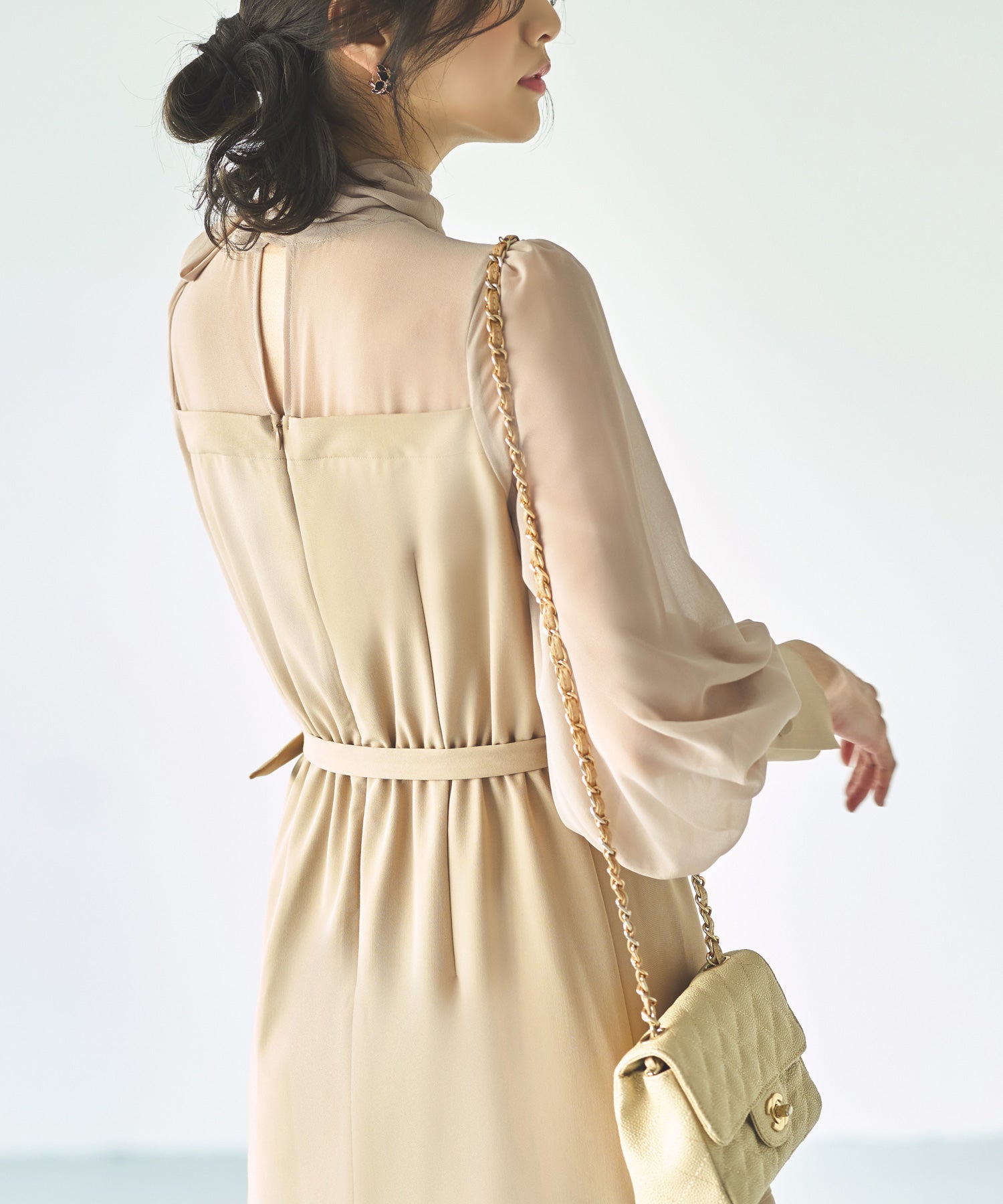 RUIRUE BOUTIQUE High-neck ribbon mermaid dress