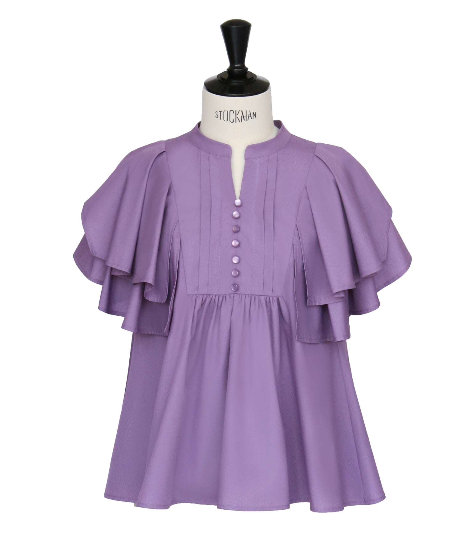 ルイルエブティック RUIRUE BOUTIQUE レイヤードケープ・キーネックブラウス | 半袖 キーネック トップス 体型カバー オフィスカジュアル ボリュームスリーブ レイヤード ケープ 通勤服 華やか ブラウス (グレージュ) グレージュ